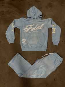 100% coton personnalisé en détresse broderie survêtement Vintage lavé soleil délavé à capuche ensemble pour hommes deux pièces poids lourd imprimé - Product Image 6