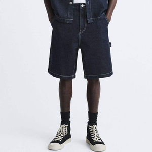 Prince Fashion Men's Jorts Summer Street Wear Pantalones cortos de carpintero Pantalones cortos de trabajo sueltos Costura de contraste Baggy Custom Men Shorts - Product Image 2