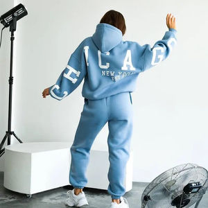 Logo personnalisé Hoodies et pantalons de survêtement ensemble de jogging femme, femmes survêtement 2 deux pièces ensemble pantalons de survêtement et sweat à capuche, femmes Hoodies - Product Image 6