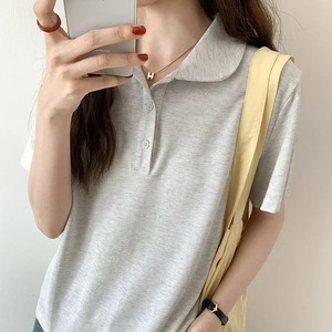 Summer 2024 New <b>Women's</b> <b>Polo</b> <b>Shirts</b> Short Sleeve Turn-down Collar Bottom Casual Loose T-<b>shirt</b> Tops Female Students - Product Image 5