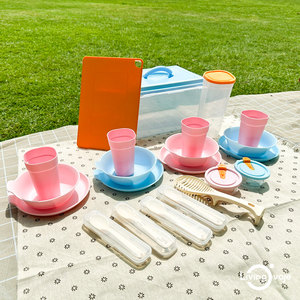 SB Tech Portable High Capacity 2-Compartment <b>Microwavable</b> Picnic Tableware Set with <b>Storage</b> Box Reusable Outdoor Dining Kit - Product Image 3