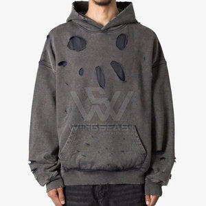 เสื้อผ้าแฟชั่นมีฮู้ดแบบสวมหัวมีฮู้ดผ้าฝ้ายแบบกำหนดเองชุดแนวสตรีท - Product Image 1