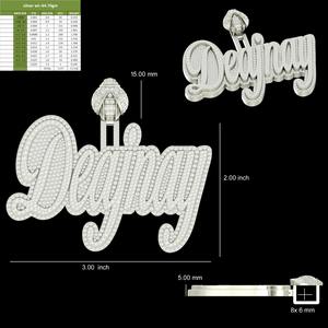 Pendentif en Moissanite personnalisé unique Hip Hop en argent sterling 925 avec diamant Pendentifs entièrement glacés en plaqué or - Product Image 6