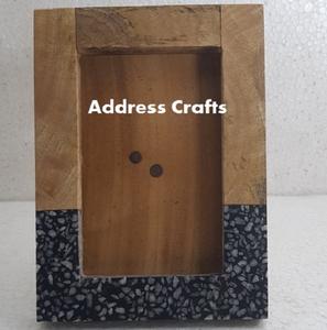 Christmas <b>Gifting</b> Use Wood <b>Photo</b> <b>Frame</b> with Natural Bark Inlay Pattern tabletop Decor Rectangular Brown Texture Wood <b>Frames</b> Set - Product Image 4