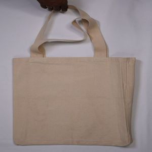Bolsa de lona de 100% algodón ecológica extragrande, bolsa de compras de playa y comestibles resistente multiusos con logotipo personalizado - Product Image 3