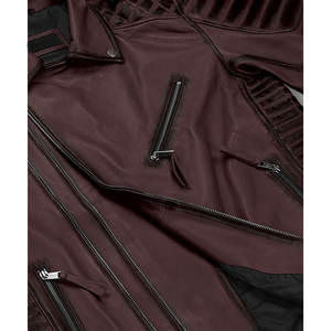 2025 llegada Unisex diseño Color bloque hombres chaqueta de cuero genuino personalizado de alta calidad hombres chaqueta de cuero al por mayor - Product Image 5