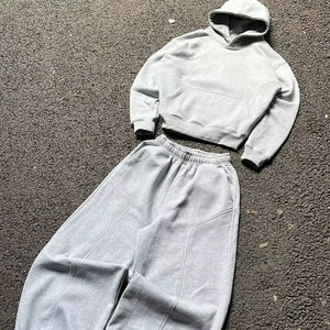 ชุดวอร์มสีเทาโอเวอร์ไซส์สำหรับผู้ชายชุดวอร์มสีเทา100% 65% ผ้าฝ้าย35% โพลีเอสเตอร์ (ขนแกะ) 280กับ300 GSM - Product Image 1