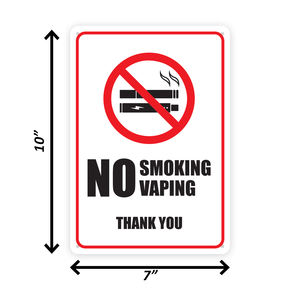 Pegatina de aluminio con diseño industrial de alta calidad para no fumar | Rectángulo | 7x10 | Resistente a los rayos UV - Product Image 2