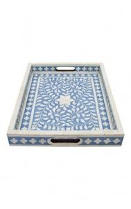 Bandeja de incrustaciones de hueso para ocasiones navideñas hechas a mano de la mejor calidad con bandeja de servicio de forma cuadrada - Product Image 2