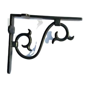 Support d'étagère de tuyau flottant en métal en acier de fonte de mur décoratif industriel résistant rustique conception de support de Triangle en forme de S - Product Image 1