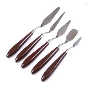 Couteaux à peinture Spatule en acier inoxydable Couteaux à palette avec manche en bois pour peinture à l'huile et à la gouache - Product Image 3