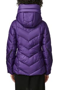 Manteau d'hiver en cuir verni à col large, personnalisé, à la mode, pour femmes, fermeture éclair, imperméable, rembourrage en coton, doudoune rouge pour femmes - Product Image 3