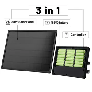 Güneş çeşme için güneş panelleri şarj dahili pil ile 18650 12V 20W 54000mAh şarj edilebilir USB DC5 fiş