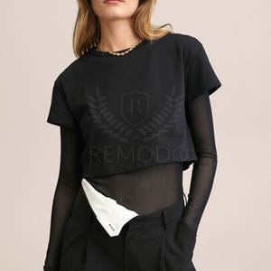 Camiseta de doble capa para mujer, ropa informal de buena calidad, camisetas de doble capa, Camiseta de algodón y poliéster para mujer, camiseta de doble capa a la venta - Product Image 6