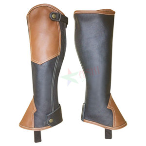 Demi-chaps d'équitation pour femmes de haute qualité en cuir véritable personnalisé confortable et réglable dans toutes les couleurs - Product Image 1