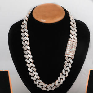 โซ่เพชรโมอิสขนาด18มม. แบบกำหนดเอง925เงินสเตอร์ลิงกุหลาบทองฮิปฮอปสุดหรูเครื่องประดับร่างกายสไตล์ไมอามี่เป็นของขวัญ - Product Image 2