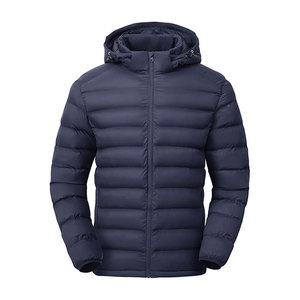 Venta al por mayor de invierno cálido a prueba de viento Vintage Denim de lujo de los hombres brillante chaqueta Puffer al aire libre - Product Image 1
