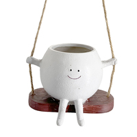 Pot de fleurs suspendu pour chaise balançoire, pot de plantes avec visage souriant pour intérieur et extérieur, cadeau unique pour la fête des mères, l'anniversaire, Noël