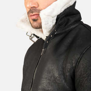 Chaqueta de invierno para hombre de diseño superior con cuello levantado manga completa 100% cuero de alta calidad personalizable precio razonable - Product Image 6
