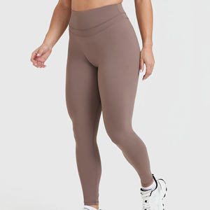 Leggings de sport pour femmes les plus vendus – Coton tricoté/fibre de bambou de haute qualité, taille mi-haute, respirants, pour le fitness - Product Image 3
