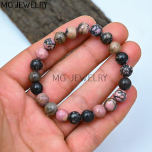 8mm Rhodonite Beaded <b>Bracelets</b> Wholesale Rhodonite Gemstone Round 8mm Beads <b>Bracelets</b> Healing <b>Crystals</b> Beads <b>Bracelets</b> - Product Image 2