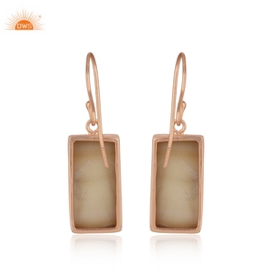 Newly Designer Sterling Silver Rose Gold Plated Natural Mother Of Pearl Dangle <b>Earring</b> Demi <b>Fine</b> Jewelry Manufacturer - Product Image 3