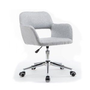 Chaise de bureau contemporaine rembourrée BFG049 avec base pivotante, hauteur réglable, appuie-tête et piètement en métal chromé pour usage domestique - Product Image 6