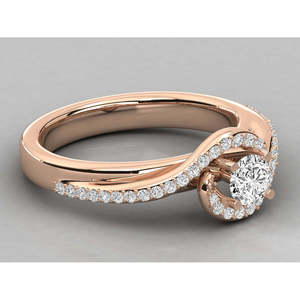 10K Gold Solitaire Ring for Ladies Lab Grown Diamond - Product Image 3