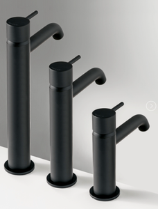 Elegant Italian 100% Made Modern Design Style High Quality Stainless Steel Single Lever <b>Brushed</b> Finish <b>Deck</b> Mounted Bathroom - Product Image 3