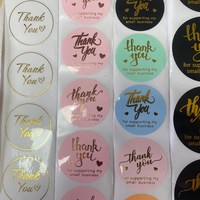 Etiquetas Adhesivas de Agradecimiento por su Pedido, Rollo de Etiquetas Redondas Personalizadas con Corte Troquelado para Tiendas en Línea