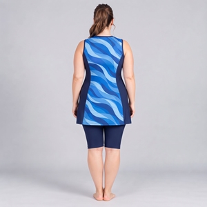 Nouvelle conception professionnelle pour femmes, ensemble burkini modeste 2 pièces, logo sur le devant, séchage rapide, respirant, extensible, haute qualité, été - Product Image 5