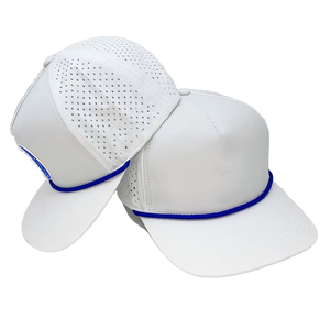 Gorra de béisbol de lona informal de 5 paneles de poliéster 100%, Color blanco, ecológica con estampado de transferencia de calor para adultos - Product Image 4