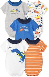 Offerta Primaverile ed Estiva: Set di <span class=keywords><strong>5</strong></span> Body per Neonati Unisex in 100% Cotone, Motivo Tinta Unita, 0-3 <span class=keywords><strong>Mesi</strong></span> - Product Image 3