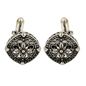 Oxy hóa Mens Khuy măng sét Bạc Khuy măng sét đồ trang sức đồ cổ 925 Sterling bạc handmade thiết kế đồng bằng bên tùy chỉnh trong; 27243