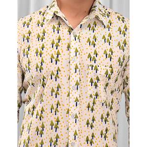 Chemise décontractée pour homme en coton imprimé à manches longues, respirante, en popeline ou tissu Oxford, motifs floraux et à pois, design ODM tendance - Product Image 2