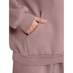 Gran oferta, chándal corto para mujer, conjunto de dos piezas, pantalones de chándal y Sudadera con capucha, suministro OEM perfecto para tiendas de ropa de calle y etiquetas de moda - Product Image 5