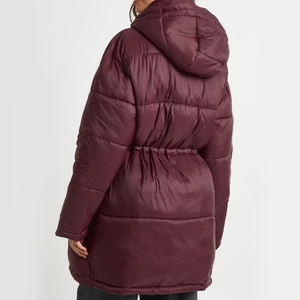 Veste matelassée pour femme en tissu nylon avec logo personnalisé, OEM, haute qualité, capuche, chaude, hiver, grande taille, fermeture éclair intégrale, veste gonflée d'extérieur - Product Image 3