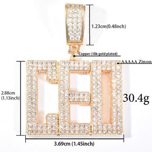 High Quality Custom Initial Hip Hop <b>Letter</b> Pendant Unisex Stainless Steel Rhodium Plated Iced Out Competitive Price India - Product Image 5