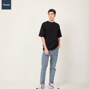 Wholesale Unisex Custom Logo Printed Plain Vintage Oversized Blank <b>Men's</b> T Shirt T-Shirts Drop Shoulder 100% Cotton Short Sleeve - Product Image 6