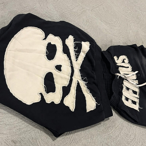 Custom Flared Sweatpants and Hoodie <b>Set</b> 500GSM Oversized <b>Embroidery</b> Stacked Sweatsuit Baggy Fleece Acid Washed Tracksuits - Product Image 4