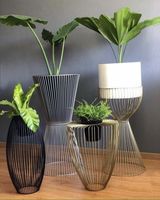 Grand pot à plantes en métal écologique avec support pour la maison et le jardin, pour les grands pots, plantes vertes décoratives, design vintage moderne