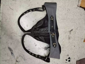 Boxers zippés en cuir de mouton véritable noir pour hommes - Product Image 5