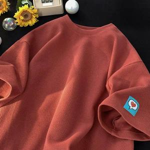 Camiseta de Hombre de Algodón de Punto Grueso, Tejido Suave, Cómodo y Transpirable, Estilo Urbano, Corte Holgado, Manga Corta, Protección UV, Ecológica - Product Image 4