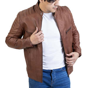 Blouson aviateur en cuir pour homme, coupe décontractée, tendance 2026 - Product Image 3