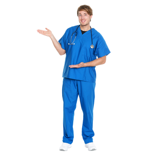 Uniformes médicos de diseño personalizado para hombres y mujeres, muestra gratis, conjuntos de hospital con parte delantera plana de invierno, tops de cintura elástica - Product Image 1
