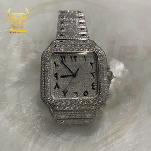 นาฬิกาผู้ชายสุดหรูแบบฮิปฮอป ประดับเพชร VVS สี D คุณภาพสูง พร้อมเครื่องทดสอบเพชร โมอิสซาไนต์ - Product Image 1