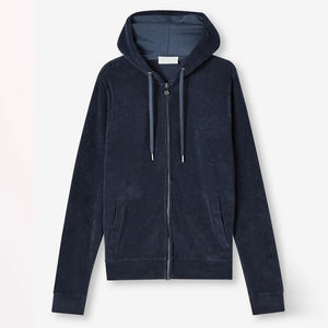 Terry Cotton Sudaderas con capucha con cremallera Sudaderas con capucha Organic Towelling Mens Pullover Sudaderas con cremallera personalizadas para hombres - Product Image 3