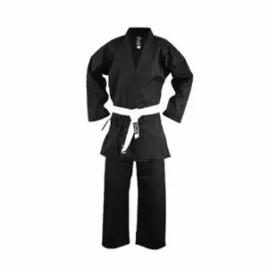 10oz & 120z 남성/여성 블랙 컬러 성인 유도 유니폼, 벨트가있는 학생복 재킷 독특한 품질의 맞춤형 가라테 유니폼