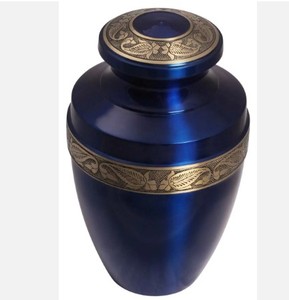 Urnes funéraires en cuivre bleu de style américain Taille personnalisée Prix raisonnables-Fournitures funéraires à vendre - Product Image 1