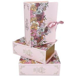 Boîte à dragées de mariage personnalisée de luxe TH CBB-584, en forme de livre, imprimée de fleurs, réutilisable, avec fermeture magnétique, en carton recyclé - Product Image 4